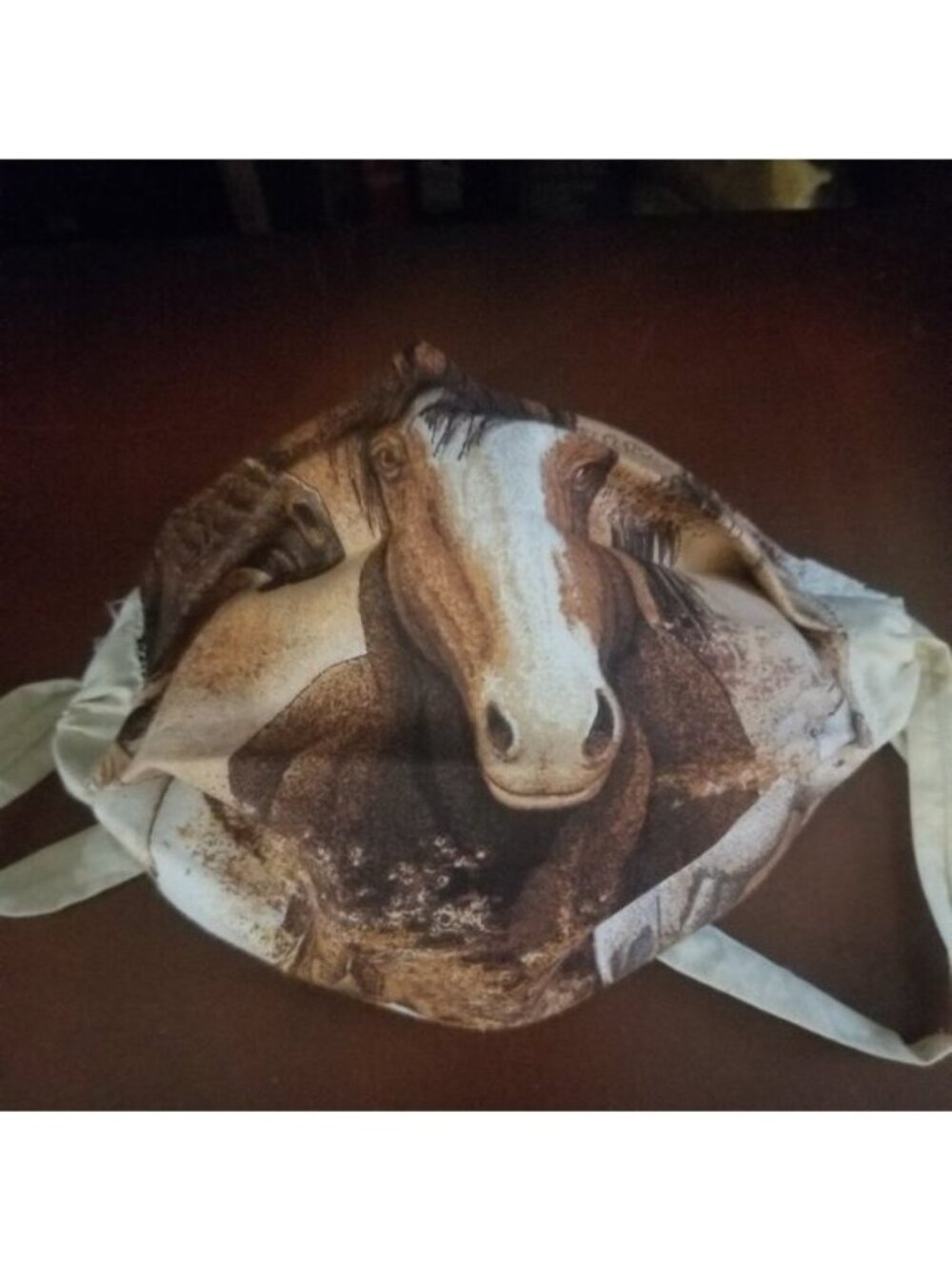 Adult Face Masks - Wild Horses on Brown - Filter Pocket - Roomy - Breathable